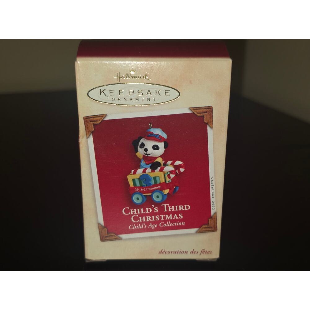 2003 Hallmark Keepsake Ornament Child's Third Christmas Panda‎ On Train Car